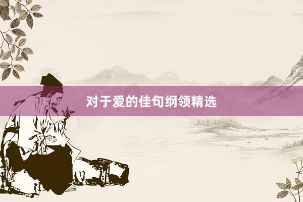 对于爱的佳句纲领精选