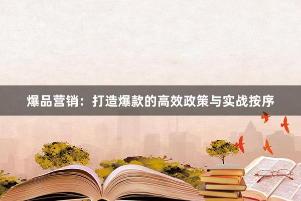 爆品营销：打造爆款的高效政策与实战按序